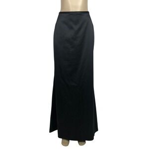 JS Collections Black Satin Maxi Skirt Size 12 Formal Evening Whimsigoth Gothic